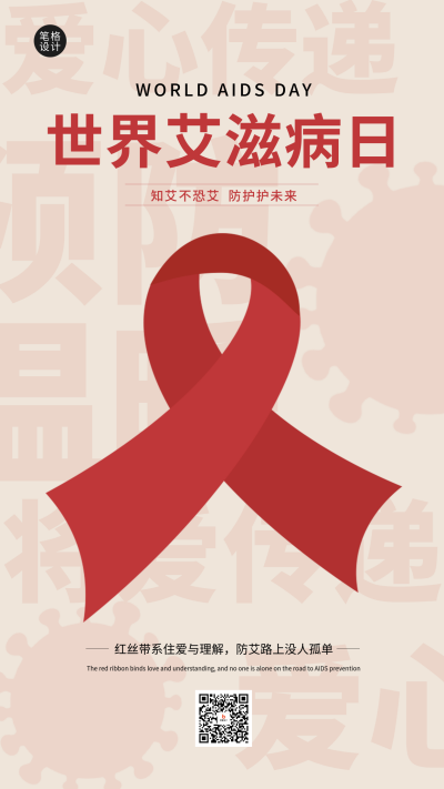 红色简约艾滋病知识科普海报 模板ID:772721