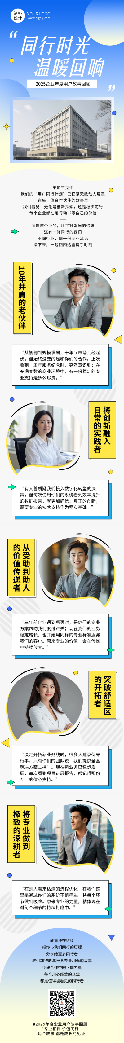 企业年度用户感人故事简约公众号长图 模板ID:773741