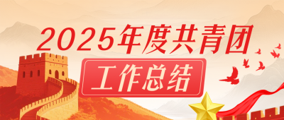 共青团年度工作总结红色简约公众号首图 模板ID：774378