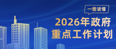 一图读懂2026年政府工作计划蓝色简约公众号首图 模板ID:774419
