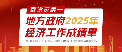政府经济工作成绩单红色简约公众号首图 模板ID:774508