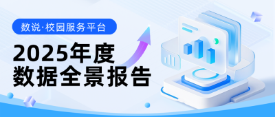 校园服务年度数据报告蓝色公众号首图 模板ID:775148