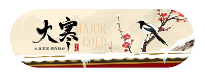 大寒节气冬季手绘中国风宣传直播物料 模板ID：775379