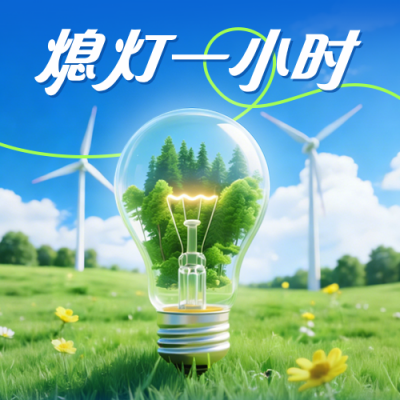 地球一小时节约用电实景公众号次图 模板ID：777763