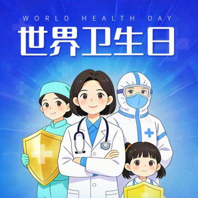 世界卫生日健康宣传手绘公众号次图 模板ID：778865