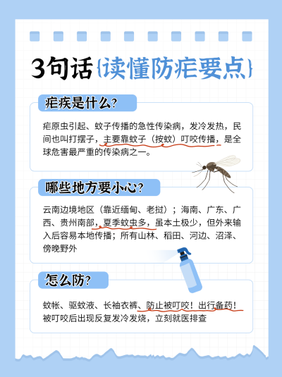 全国疟疾日医疗科普指南小红书封面 模板ID:780194