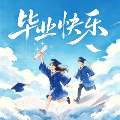 毕业季手绘祝福公众号次图 模板ID：783688