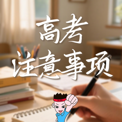 高考注意事项简约公众号次图 模板ID：783973