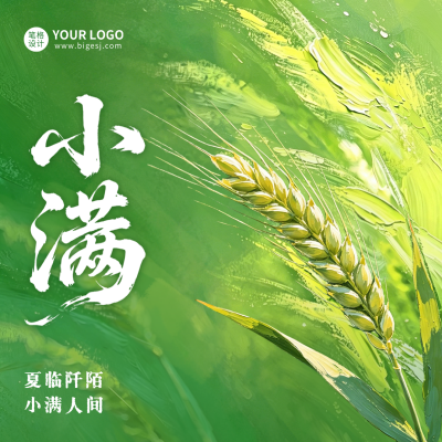 小满祝福手绘油画风方形海报 模板ID：984212
