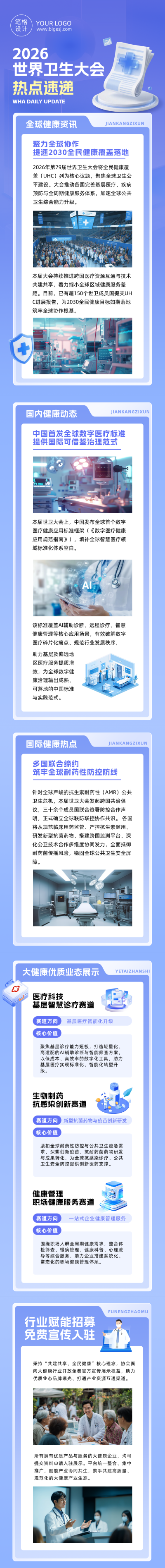 世界卫生大会热点速递蓝色公众号长图 模板ID：987405