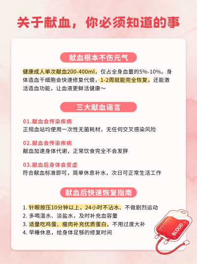 世界献血日知识科普小红书封面 模板ID：988015