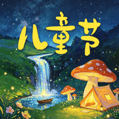 儿童节手绘梦幻公众号次图 模板ID：988110