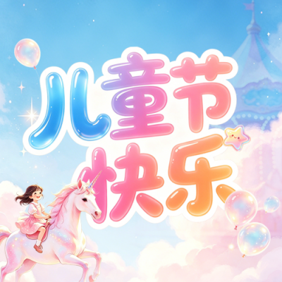 梦幻儿童节节日祝福公众号次图 模板ID：988121