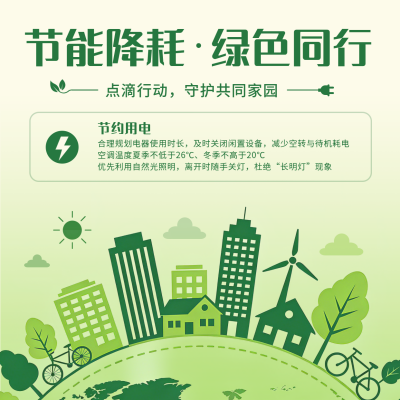 全国节能宣传周节约低碳行动倡议方形海报 模板ID：988806