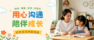 实景亲子沟通学习公众号首图 模板ID:989066