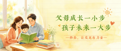 温馨亲子父母成长教育公众号首图 模板ID：989064