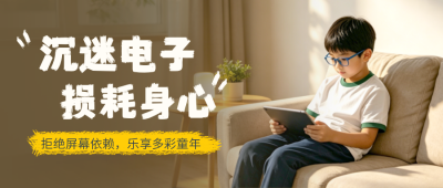 青少年预防电子产品沉迷宣传公众号首图 模板ID：989075