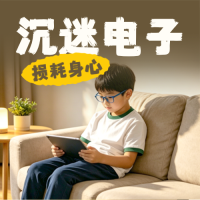 青少年预防电子产品沉迷宣传公众号次图 模板ID：989076
