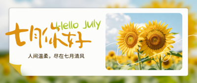 七月你好日签问候语实景宣传公众号首图 模板ID：989545