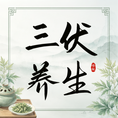 三伏天养生手绘清新公众号次图 模板ID：989855