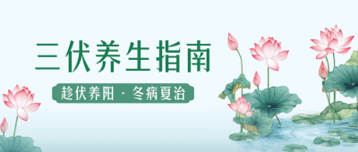 三伏天养生指南公众号首图 模板ID:989996