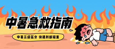 夏季中暑急救指南公众号首图 模板ID：990012