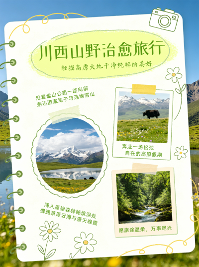 夏季治愈旅游小红书封面 模板ID:990246