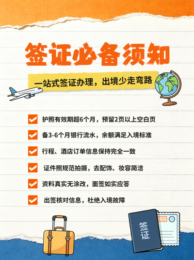 出境签证办理攻略小红书封面 模板ID：990269