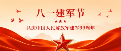 八一建军节宣传公众号首图 模板ID：990389