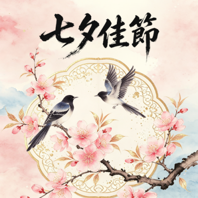 七夕手绘祝福公众号次图 模板ID：990682