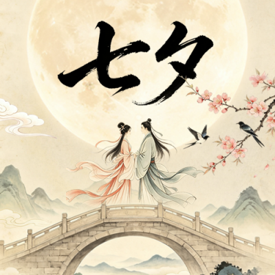 七夕中国风祝福公众号次图 模板ID：990875