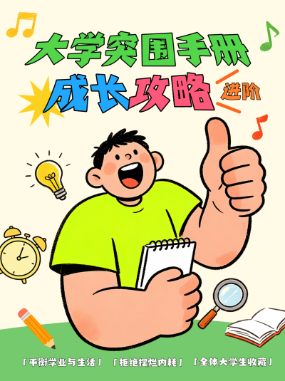 大学生存指南小红书封面 模板ID：990949