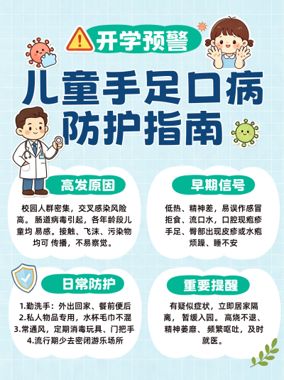 漫画手足口防护指南小红书封面 模板ID:990953