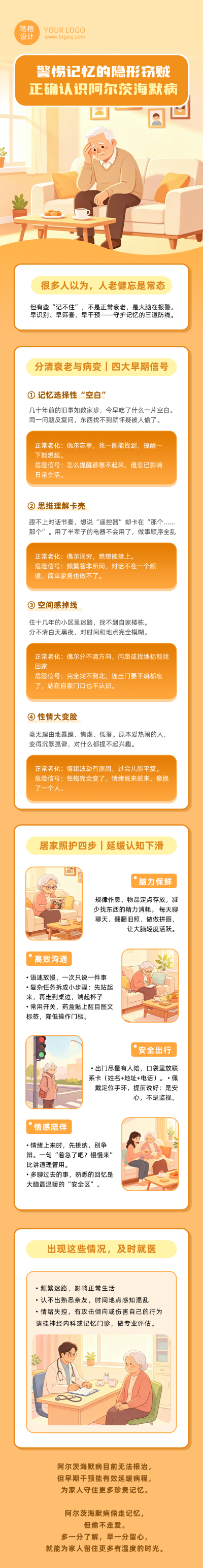 世界阿尔茨海默病日健康科普公众号长图 模板ID：9916236