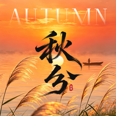 秋分实景祝福方形海报 模板ID：9917129