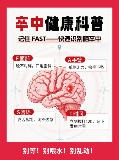 大脑卒中知识科普笔记封面 模板ID：9918157