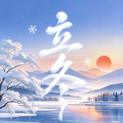 立冬节气手绘祝福公众号次图 模板ID：9918167