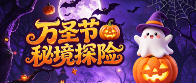 万圣节活动宣传3D风公众号首图 模板ID：9918184