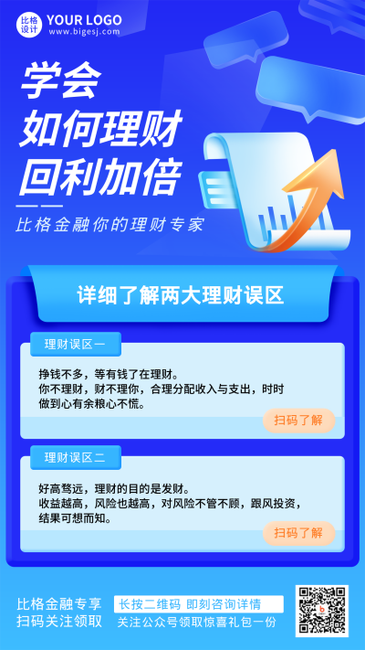 如何理财投资股市手机海报 模板ID：18002