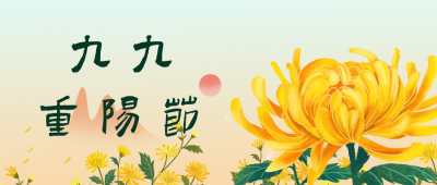 重阳节菊花公众号封面首图 模板ID:17954