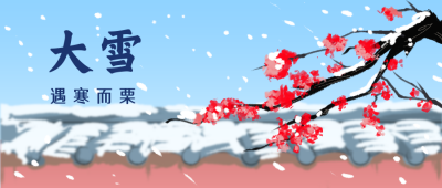 节气梅花大雪公众号封面首图 模板ID：19587