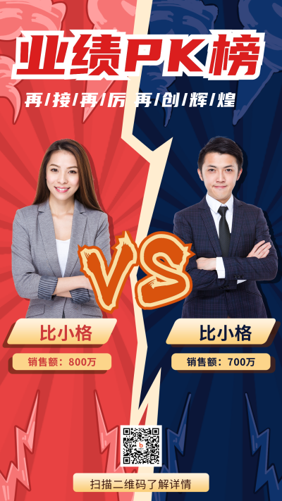 红黑榜业绩排行榜手机海报 模板ID：18745