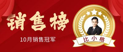 红色商务销售冠军表彰公众号封面首图 模板ID：19340