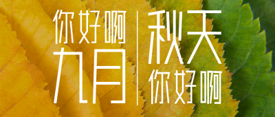 9月你好早安问候日签简约实景公众号首图 模板ID:18958