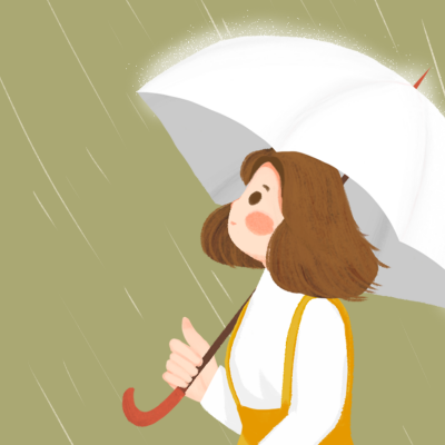 二次元动漫女生可爱插画绿色清新头像 模板ID：21276