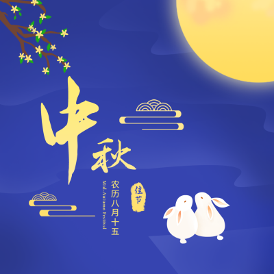 中国传统中秋节佳节方形海报 模板ID:21288