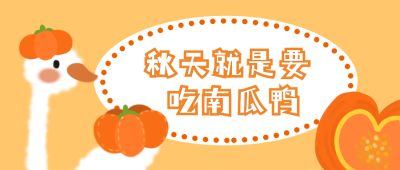 秋天养生南瓜食谱攻略指南公众号封面面首图 模板ID:22754