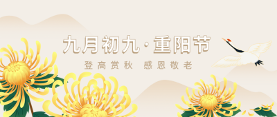 重阳节中国风尊老敬老传统文化公众号封面首图 模板ID:22631