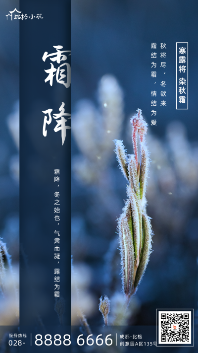 霜降节气手机海报 模板ID：23095