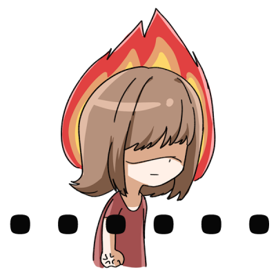 生气小女孩手绘插画表情包 模板ID:23050